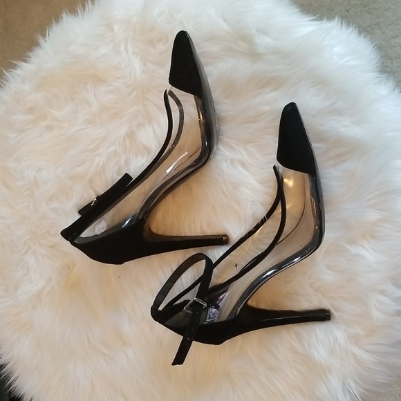 BCBG Clear and Black Heels - Picture 3 of 7